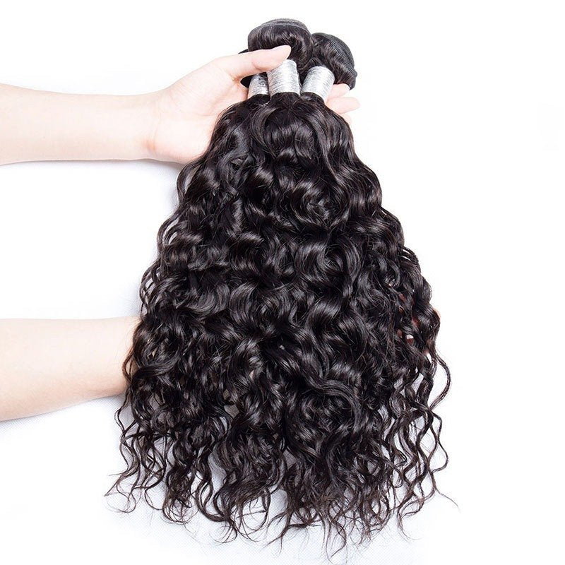 Indian Hair Virgin Remy Human Hair Water Wave Weave 3 Bundles