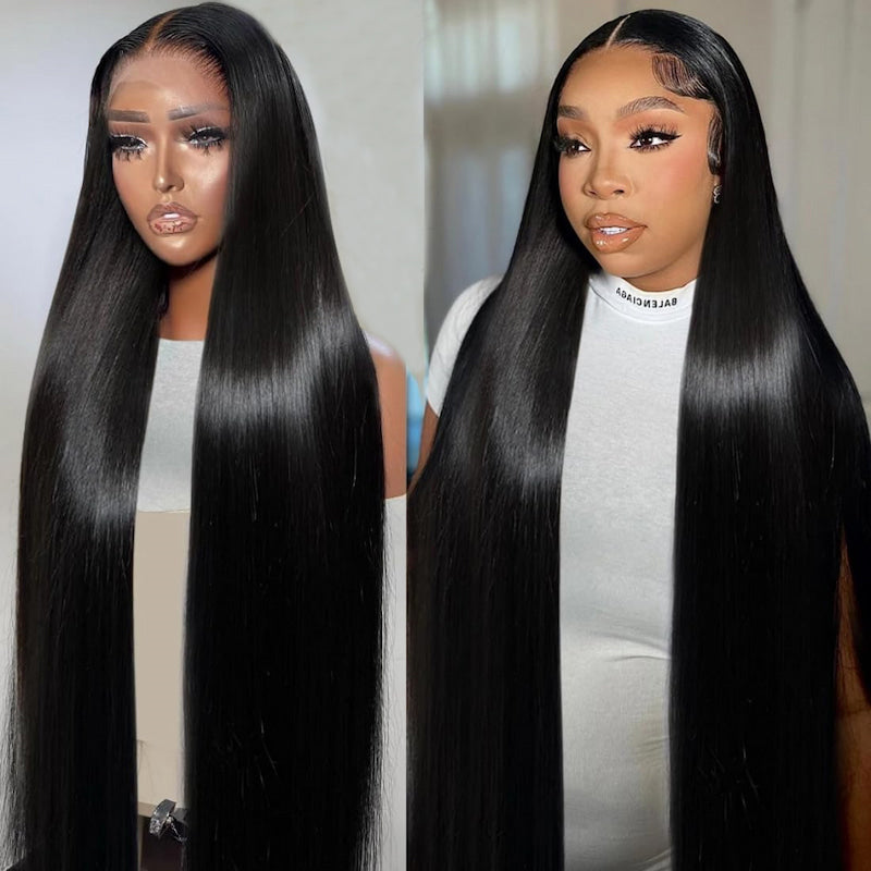 [Outlet Deal]Vip Beauty Natural Black Straight Hair Wig 13x6 Lace Frontal Human Hair Wigs 180% Density