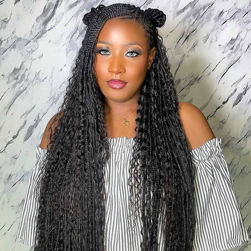 VIPbeauty Water Wave Bulk Human Hair Extensions for Boho Knotless Braiding