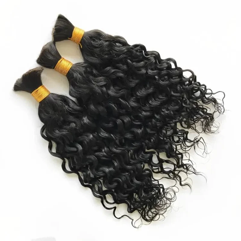 VIPbeauty Water Wave Bulk Human Hair Extensions for Boho Knotless Braiding