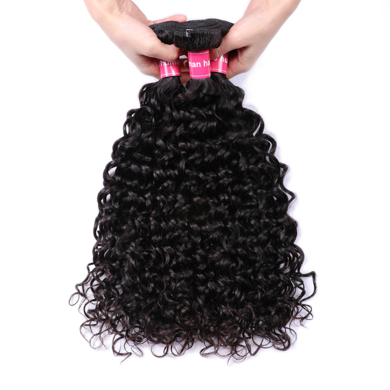 VIPbeauty Water Wave Human Hair Bundles With 5x5 Lace Closure