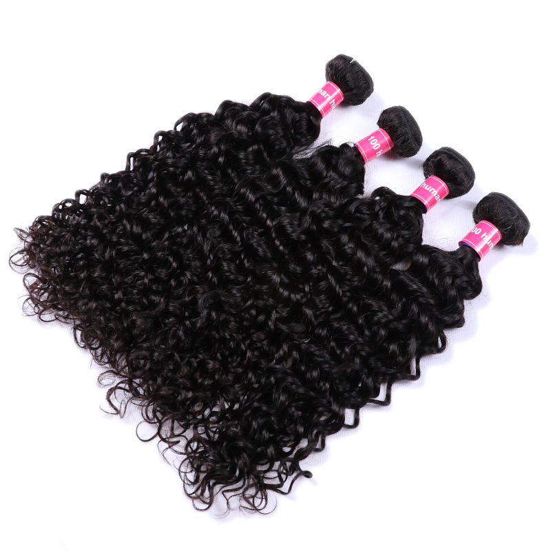 VIPbeauty Water Wave Human Hair Bundles With 5x5 Lace Closure