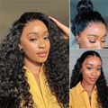 VIPbeauty Water Wave Flexi-Fit Invisi Drawstring Cap 360 Lace Long Curly Human Hair Wig