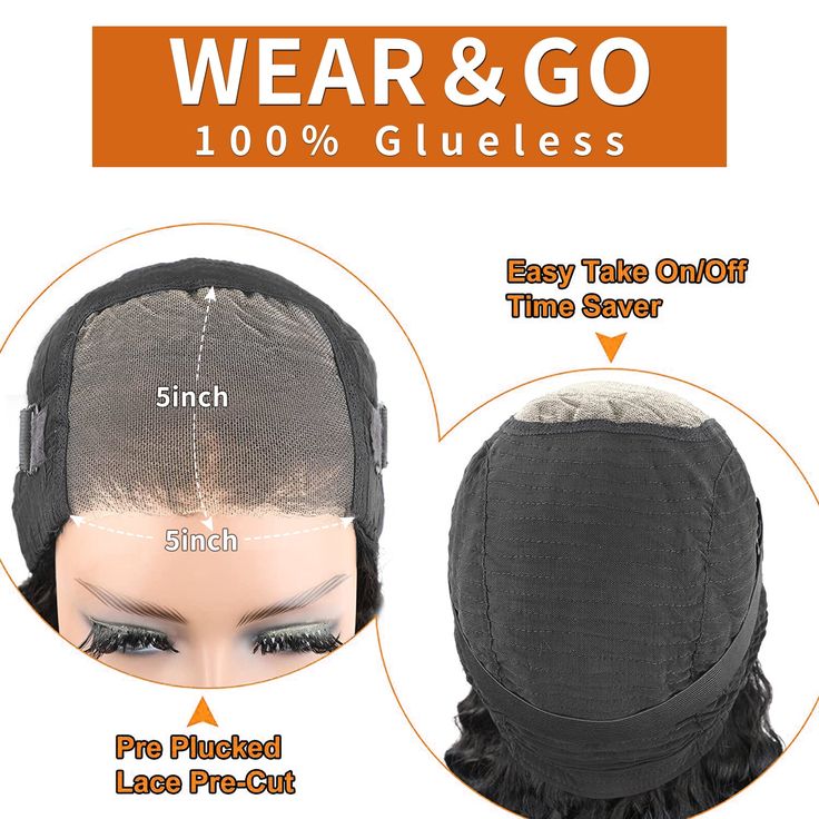 VIPbeauty Water Wave Wear Go Glueless Wigs Pre Cut 5x5 Lace Closure Wig Ready To Go