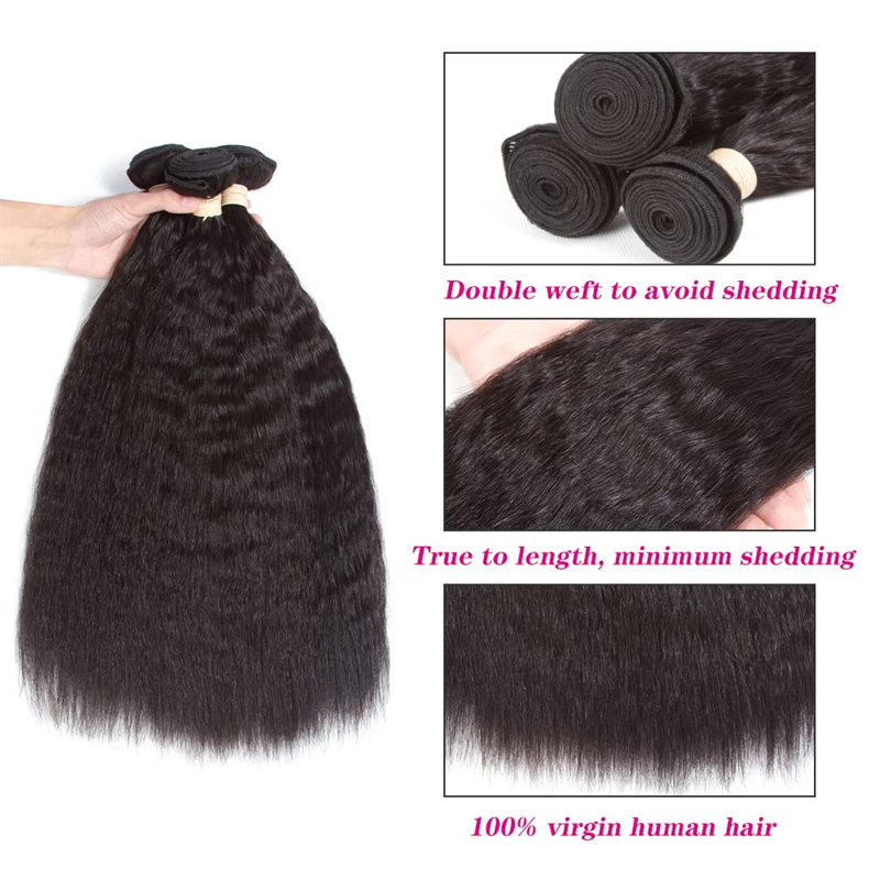 VIPbeauty Yaki Straight Virgin Hair Soft Human Hair Extensions 1PC